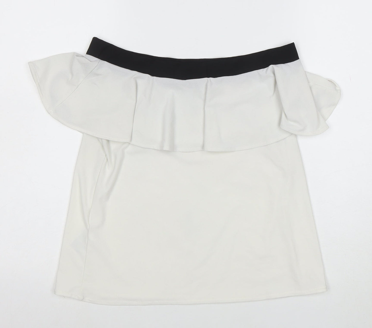 H&M Women’s White Off Shoulder Ruffle Blouse Size S