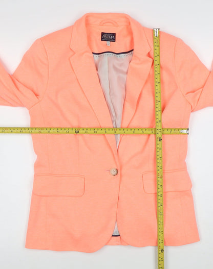 Joules Women's Orange Size 12 Classic One Button Blazer