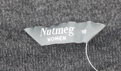 Nutmeg Women Grey Sequin Animal Print Pullover Jumper Size 18