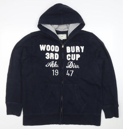 Celio Men’s Blue Full Zip Hoodie XL Fleece Sports Hooded Top
