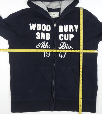 Celio Men’s Blue Full Zip Hoodie XL Fleece Sports Hooded Top