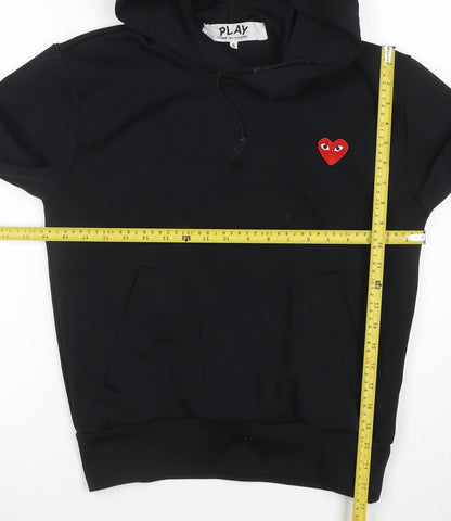 Comme des Garçons Play Men's Black Pullover Hoodie S with Heart Logo