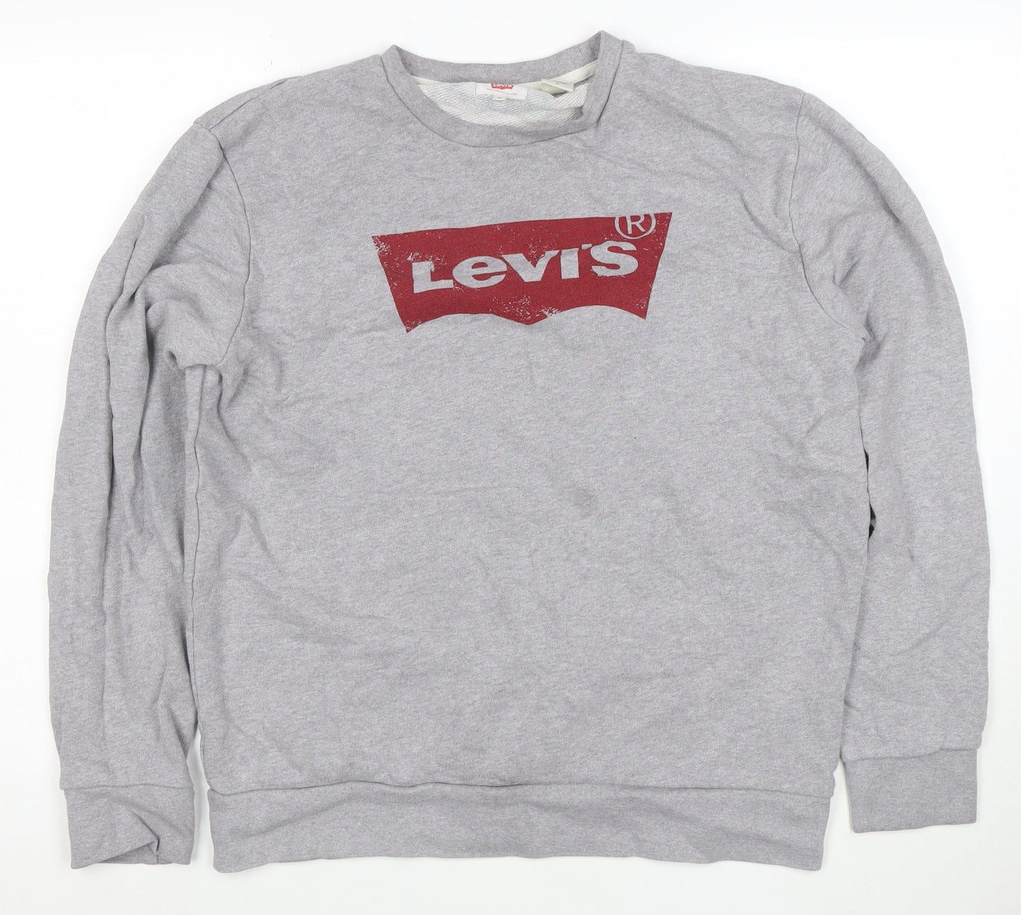 Levi's Men's Grey Logo Crew Neck Sweatshirt Size M