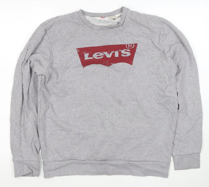 Levi's Men's Grey Logo Crew Neck Sweatshirt Size M