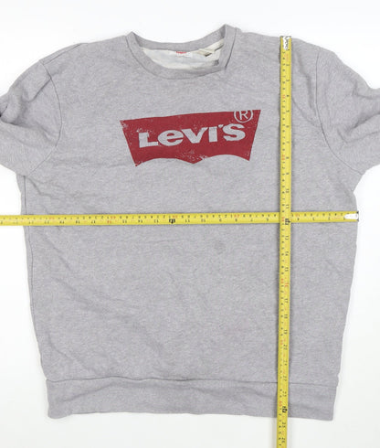Levi's Men's Grey Logo Crew Neck Sweatshirt Size M