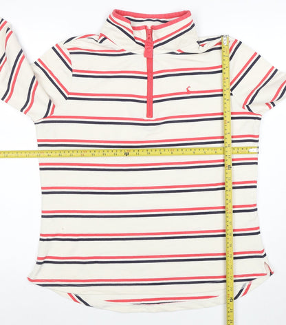 Joules Womens Multicoloured Striped Long Sleeve Cotton Polo Top UK 14