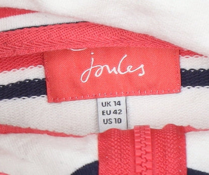 Joules Womens Multicoloured Striped Long Sleeve Cotton Polo Top UK 14