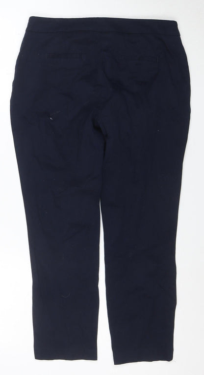 Dorothy Perkins Women’s Blue Slim Chino Trousers Size 10 Stretch Cotton