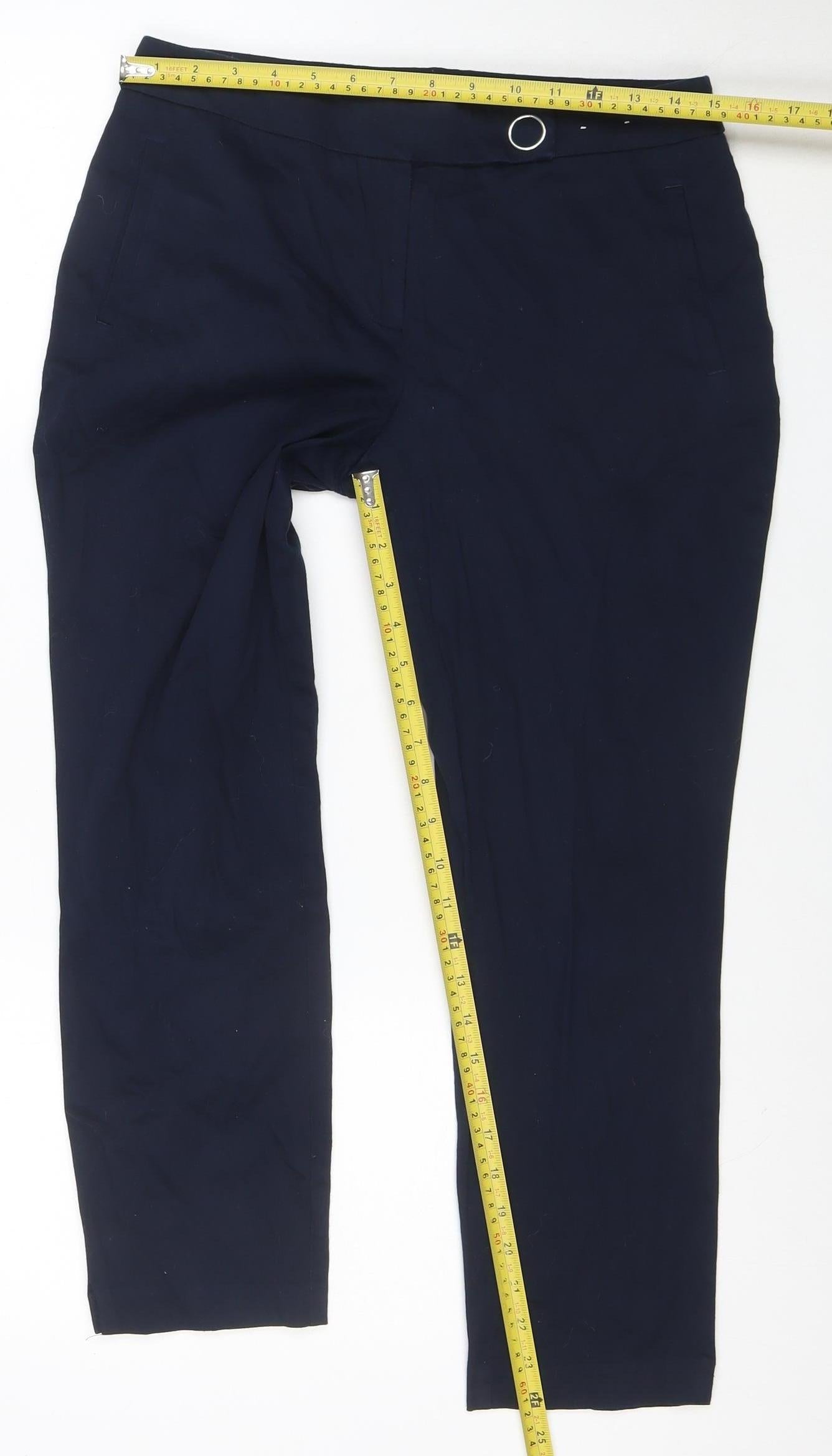 Dorothy Perkins Women’s Blue Slim Chino Trousers Size 10 Stretch Cotton
