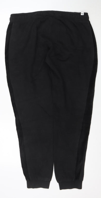 Puma Women Black XL Jogger Activewear Trousers with Drawstring Waist