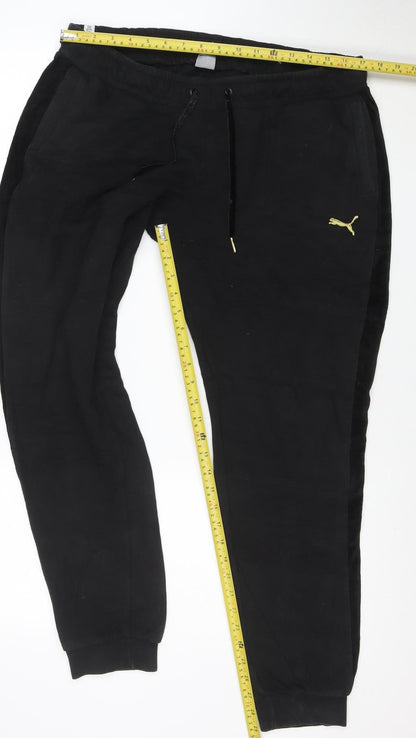 Puma Women Black XL Jogger Activewear Trousers with Drawstring Waist