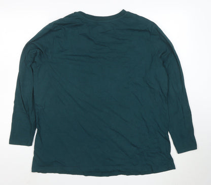 Capsule Women’s Teal Long Sleeve Basic T-Shirt Size 20 Cotton Comfort Fit