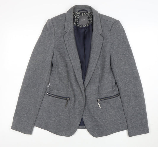 Next Women Grey Size 10 Tailored Suit Jacket Blazer Classic Fit