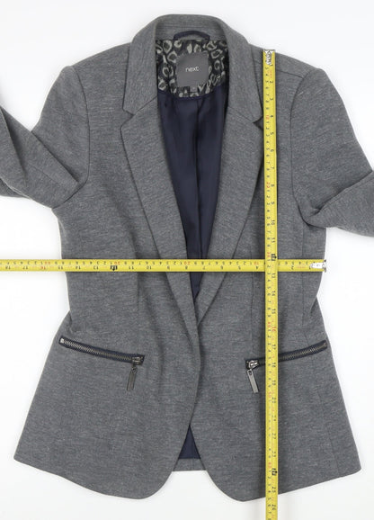 Next Women Grey Size 10 Tailored Suit Jacket Blazer Classic Fit