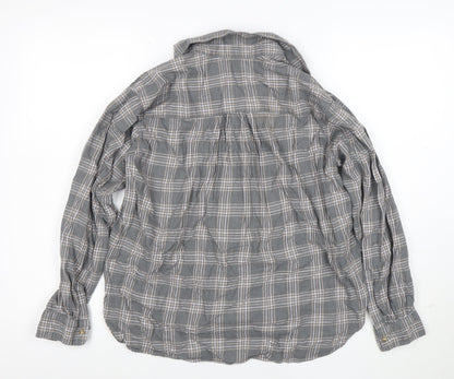 Uniqlo Men's Grey Check Button-Up Casual Shirt Size M