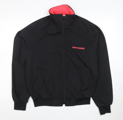 Swingster Women’s Black Bomber Jacket M Logo Zip Lined Workwear