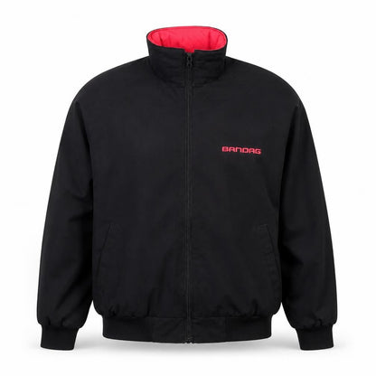 Swingster Women’s Black Bomber Jacket M Logo Zip Lined Workwear