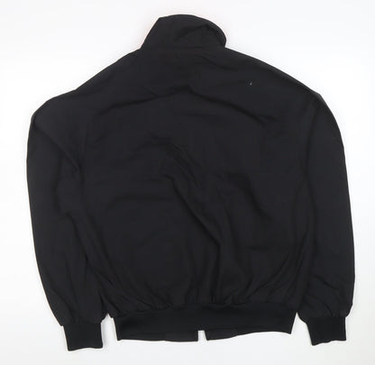 Swingster Women’s Black Bomber Jacket M Logo Zip Lined Workwear