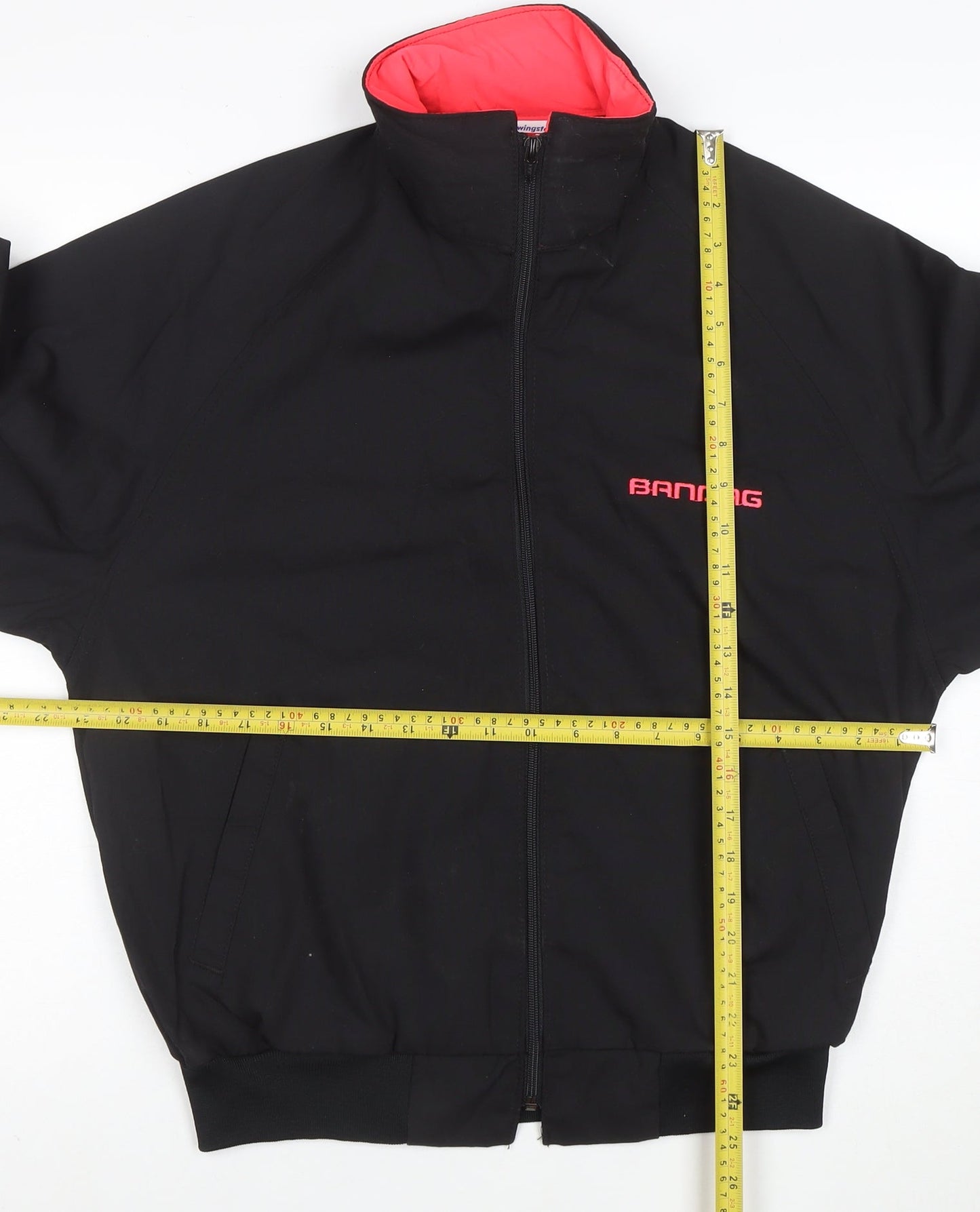 Swingster Women’s Black Bomber Jacket M Logo Zip Lined Workwear