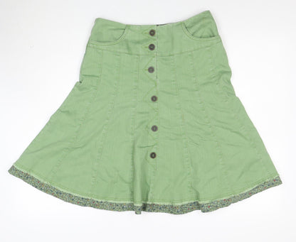 Marks and Spencer Women's Green A-Line Button Skirt Size 10