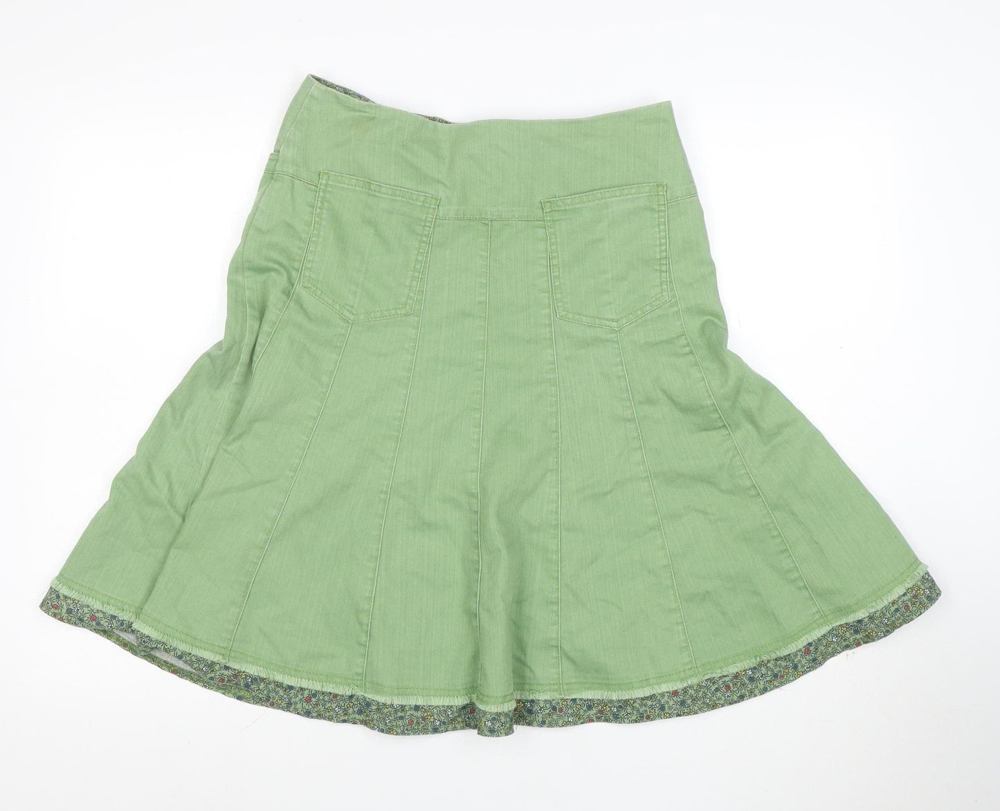 Marks and Spencer Women's Green A-Line Button Skirt Size 10