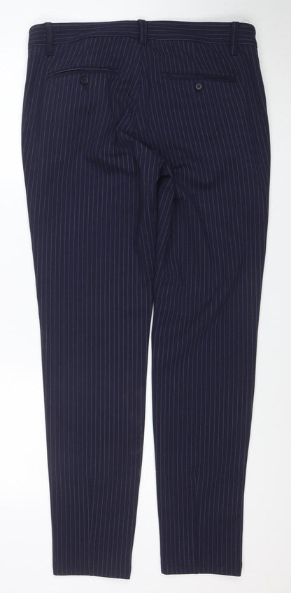 ONLY & SONS Womens Blue Pinstripe Slim Fit Chino Trousers L