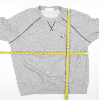 FILA Men's Grey L Pullover Sweatshirt Crew Neck Sports Jumper