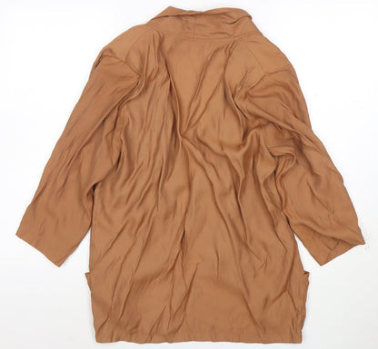 Hearts & Bows Women Brown Size 12 Relaxed Mid-Length Open Jacket