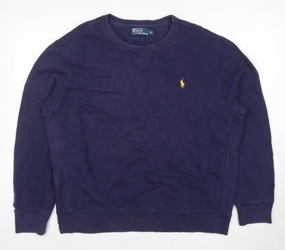 Ralph Lauren Men's Blue XL Crew Neck Cotton Sweatshirt