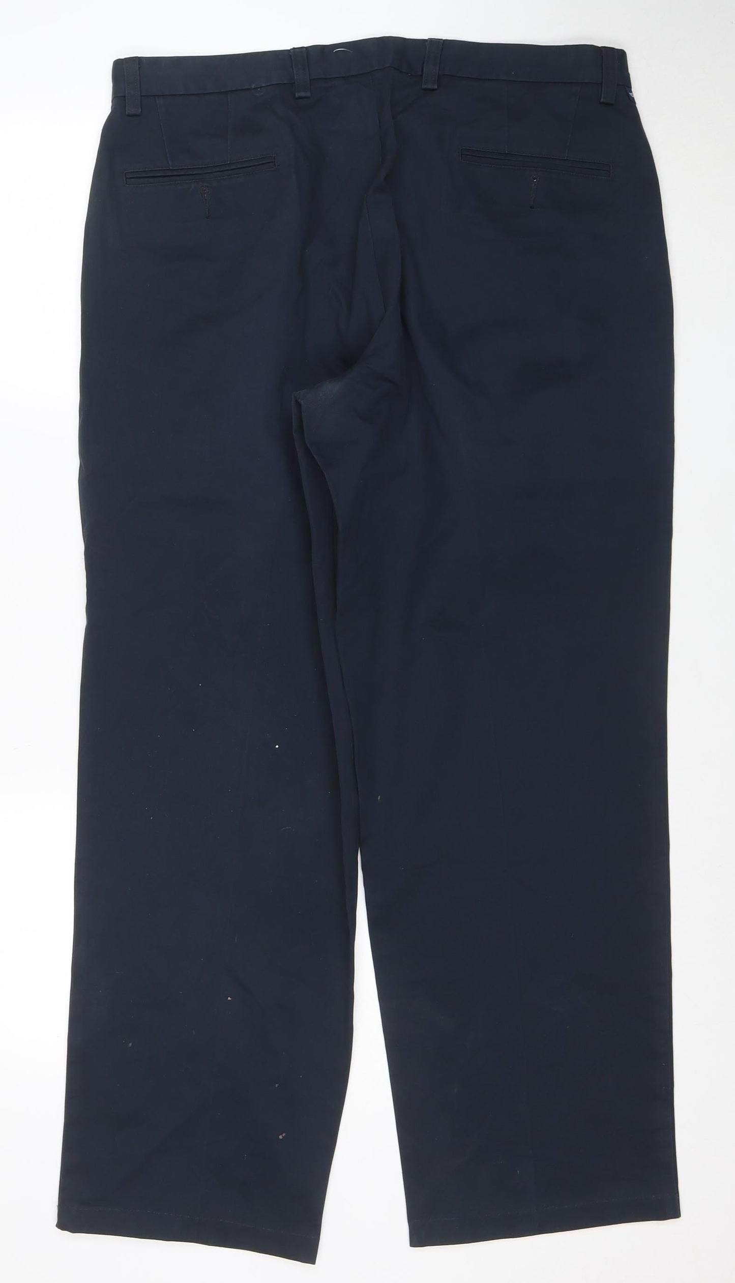 Dockers Men's Blue Cotton Pleated Chino Trousers W36 L34 XL Relaxed Fit