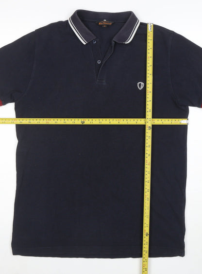 Ben Sherman Men's Black Cotton Polo Shirt M Classic Fit