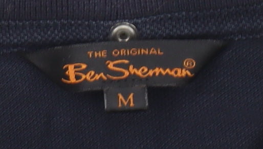 Ben Sherman Men's Black Cotton Polo Shirt M Classic Fit