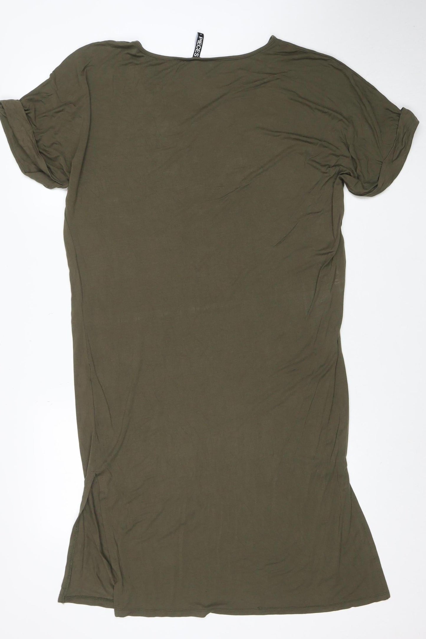 Pieces Women’s Green T-Shirt Dress Medium Jersey Casual