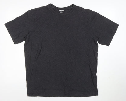 Lands' End Men's Black Crew Neck Short Sleeve Cotton T-Shirt Size L