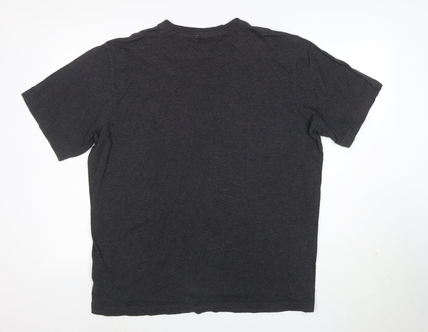 Lands' End Men's Black Crew Neck Short Sleeve Cotton T-Shirt Size L