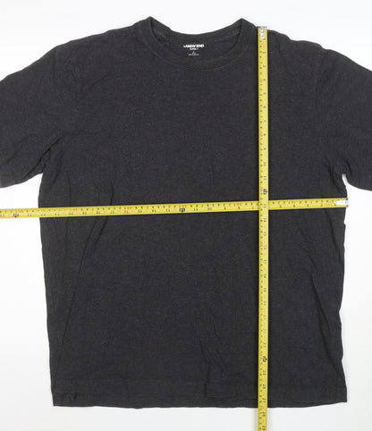 Lands' End Men's Black Crew Neck Short Sleeve Cotton T-Shirt Size L