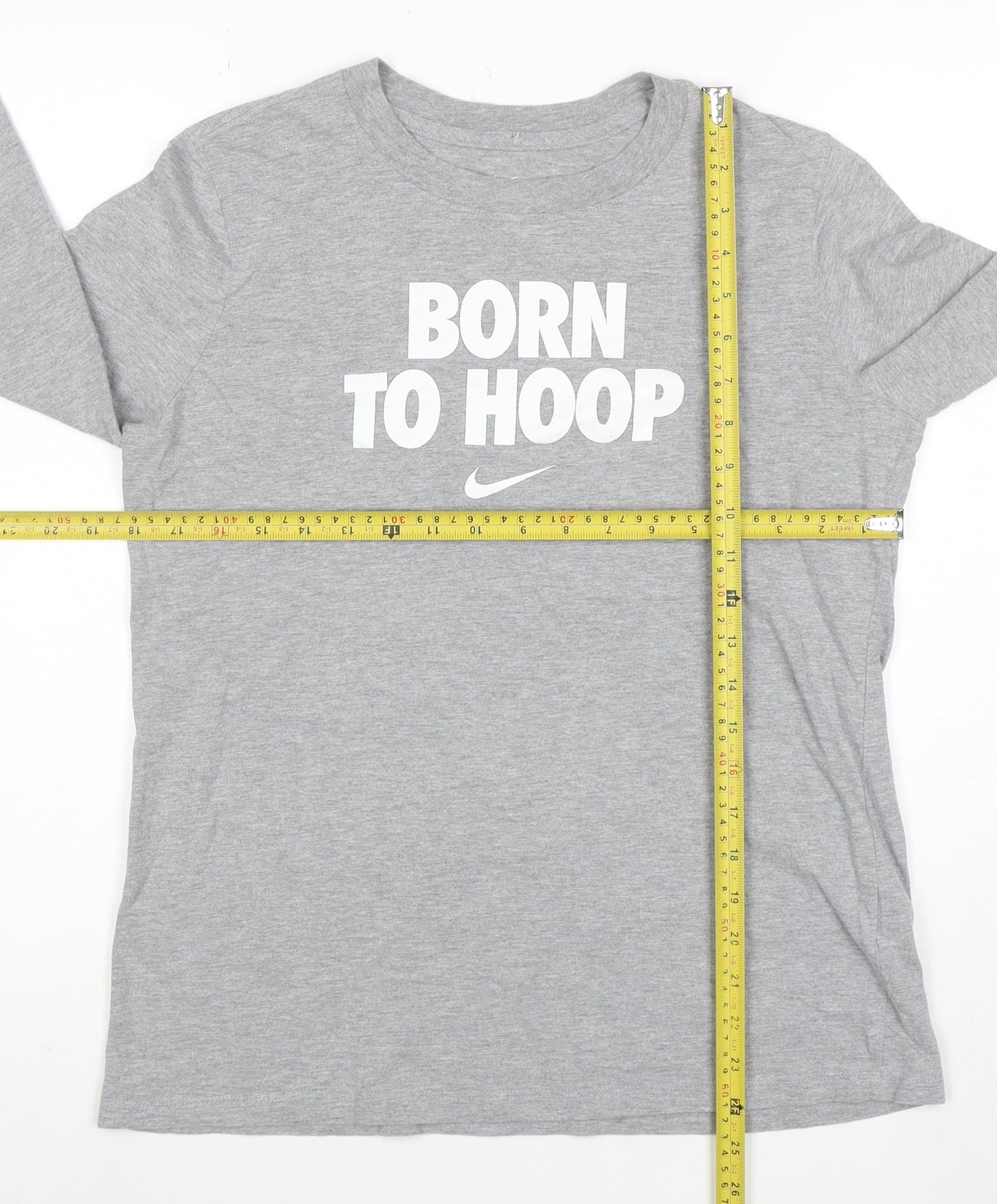 Nike Men's Grey Long Sleeve 'Born To Hoop' Sports T-Shirt Size M