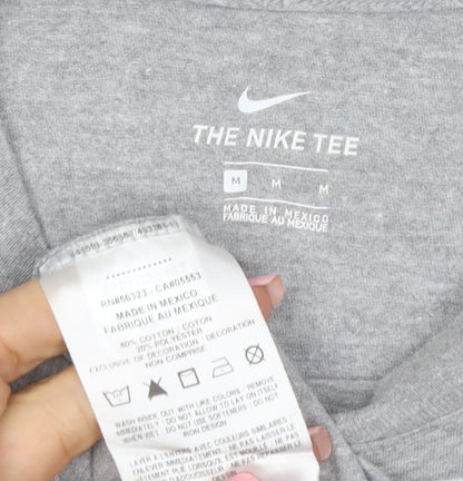 Nike Men's Grey Long Sleeve 'Born To Hoop' Sports T-Shirt Size M