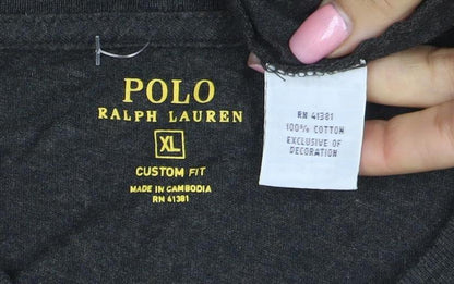Ralph Lauren Polo Men's Black Long Sleeve Custom Fit T-Shirt XL