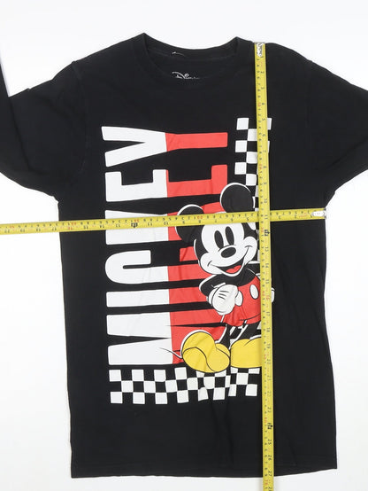 Disney Men's Black Mickey Mouse Long Sleeve Graphic T-Shirt Size S