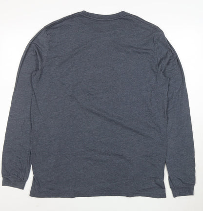 Volcom Men's Grey Long Sleeve Graphic Logo T-Shirt XL