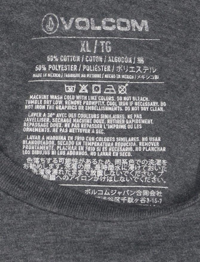 Volcom Men's Grey Long Sleeve Graphic Logo T-Shirt XL