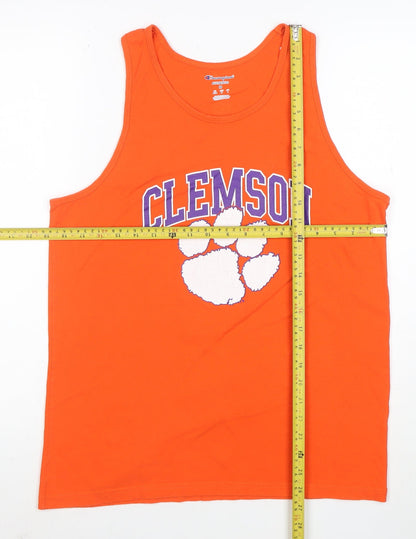 Champion Men's Orange Clemson Sleeveless Graphic T-Shirt Size M