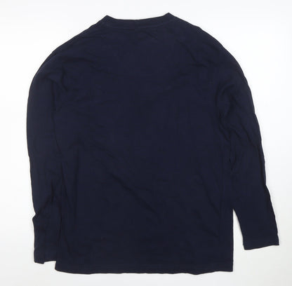 IZOD Men's Blue Long Sleeve Henley Cotton T-Shirt Size M