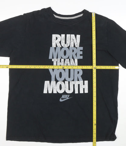 Nike Mens Black 2XL Slim Fit Graphic Sports T-Shirt