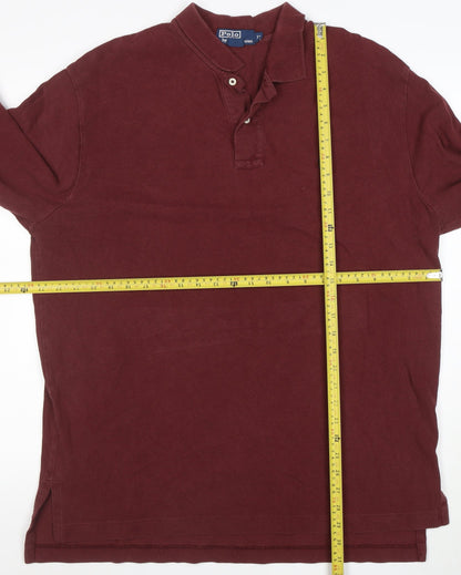 Ralph Lauren Men's Brown XL Long Sleeve Cotton Polo Shirt