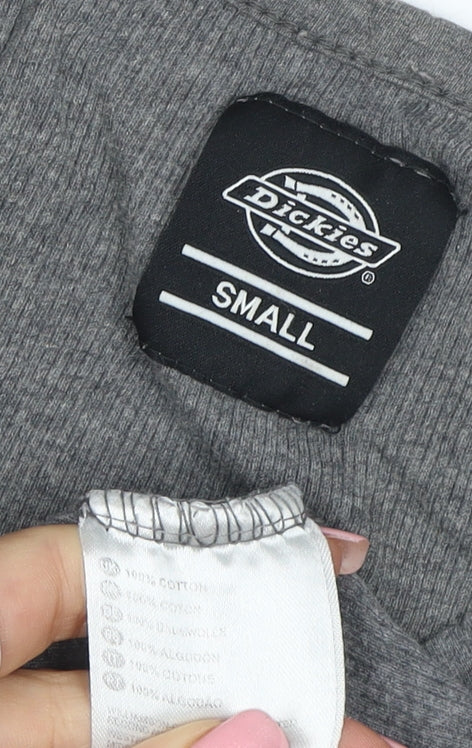 Dickies Men's Grey Sleeveless Ribbed Cotton T-Shirt Small