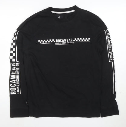 Rocawear Men's Black Racing Division Long Sleeve T-Shirt M