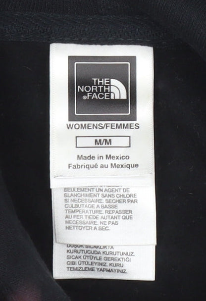 The North Face Womens Black Medium Pullover Hoodie Graphic Logo Cotton Blend