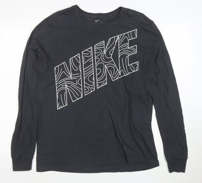 Nike Men's Black Long Sleeve Athletic Graphic T-Shirt Size L